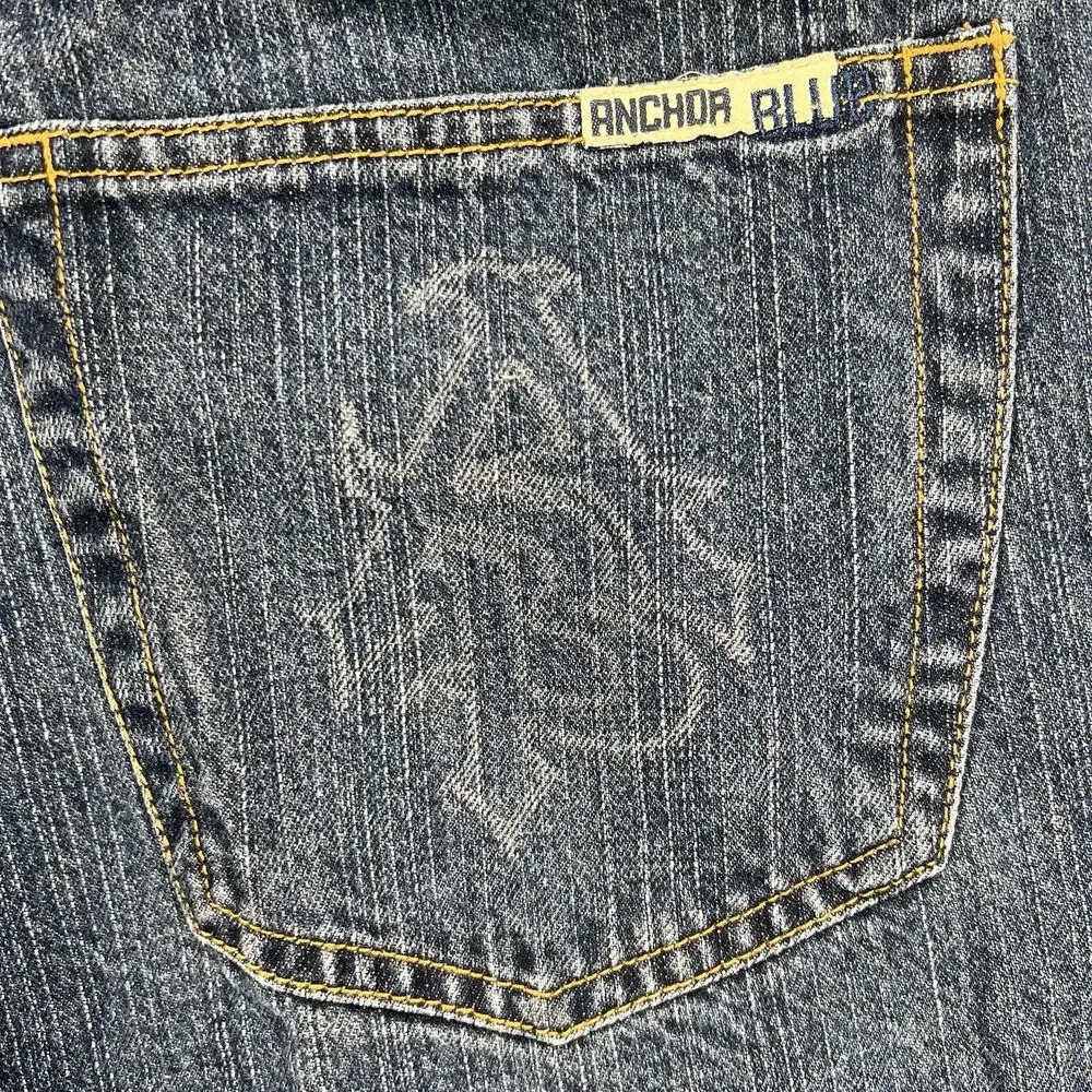Anchor Blue Baggy Denim Shorts Men’s Size 30 Blue Y2K‎ Hip Hop Streetwear